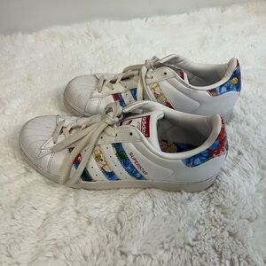 Adidas Women’s White Sneakers with Multicolor Floral Stripes